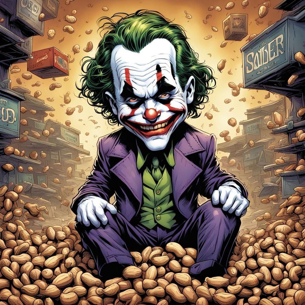 The Joker as a Peanuts character Mark Brooks and Dan Mumford, comic book art, perfect, smooth