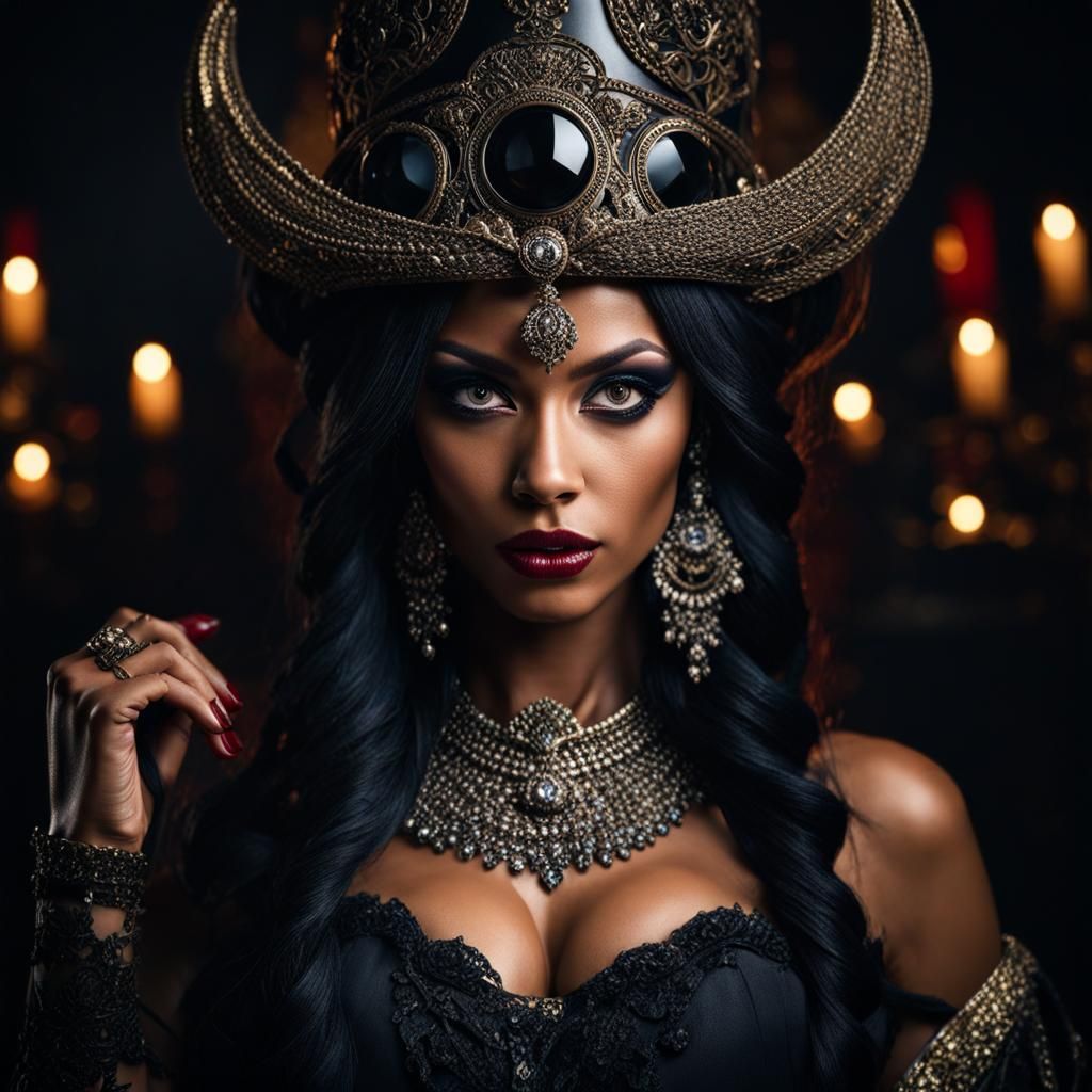 Epic Black Magic Zombie Woman in HDR