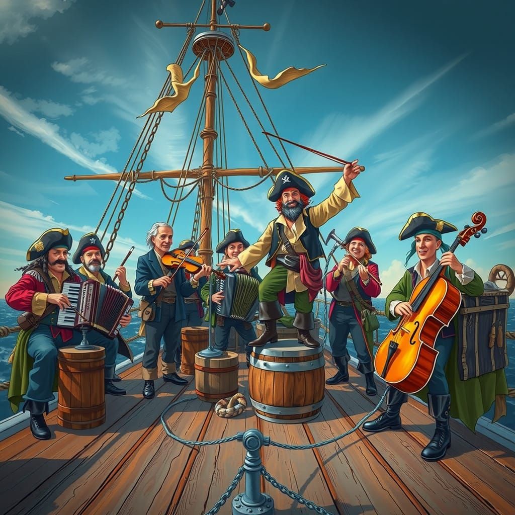 Swashbuckling Pirate Orchestra at Sea