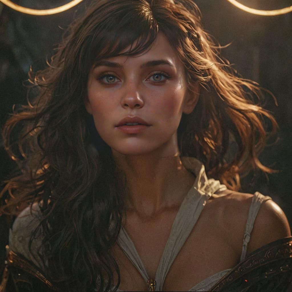 Realistic Portrait in Art Nouveau Style