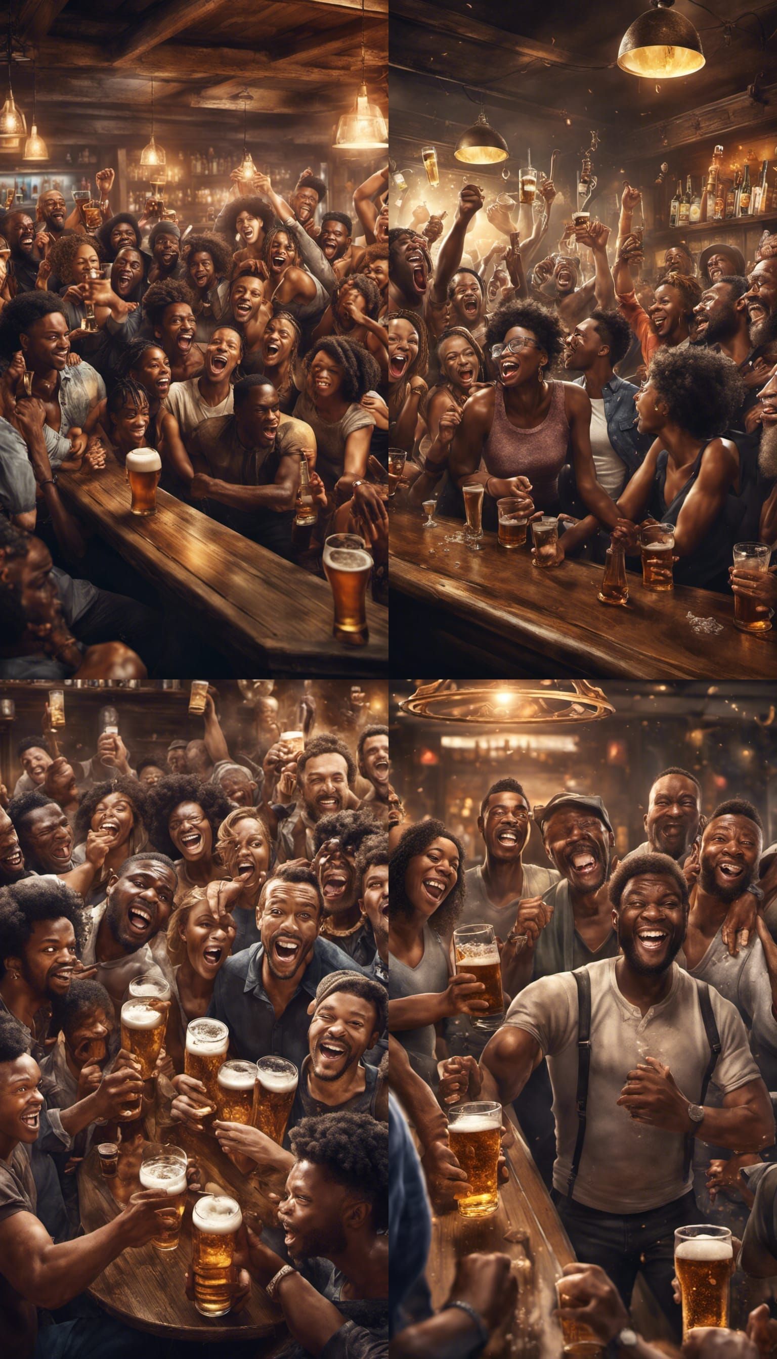 Festive Pub Scene with Celebratory Gathering