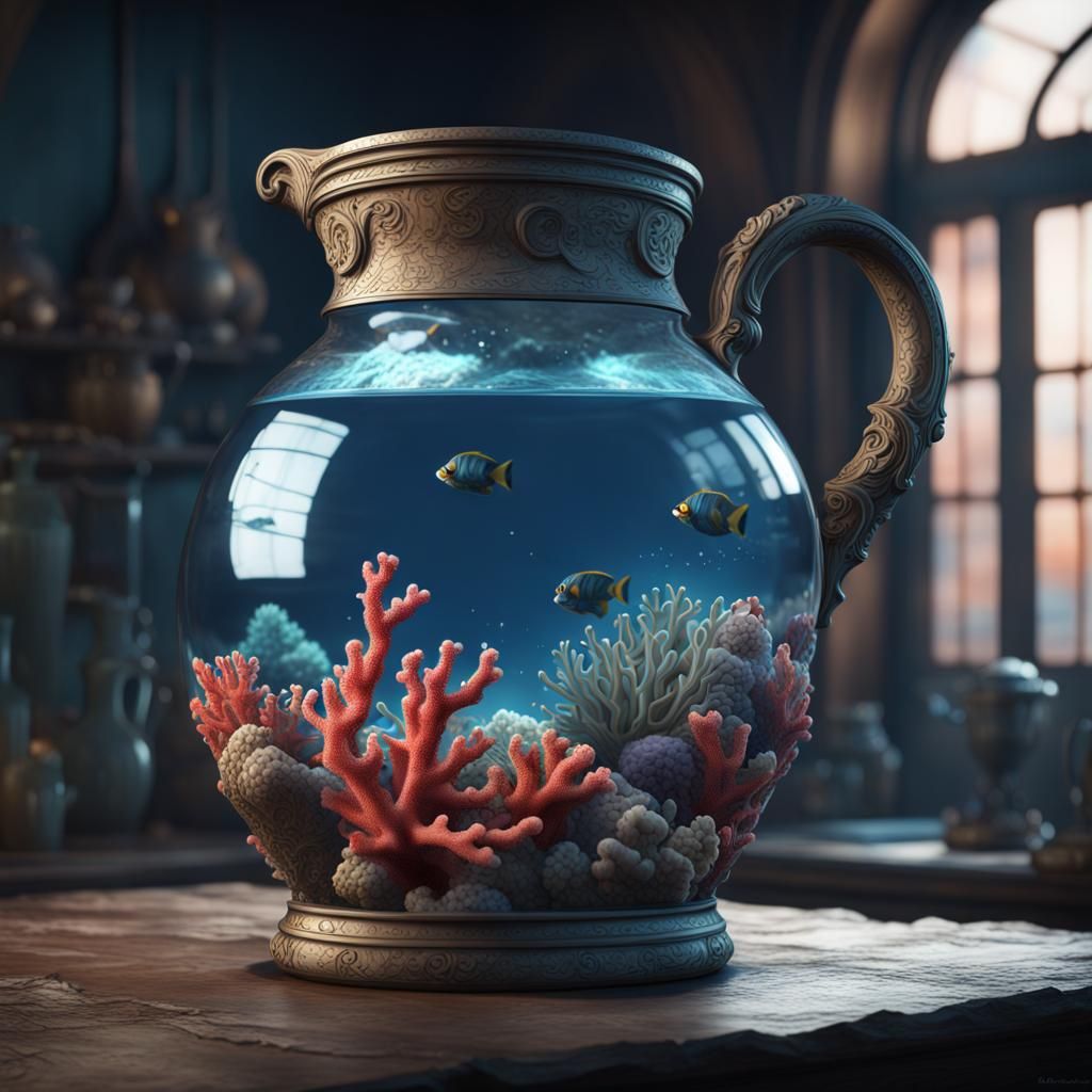 Coral Reef in a Jug: Detailed Matte Painting