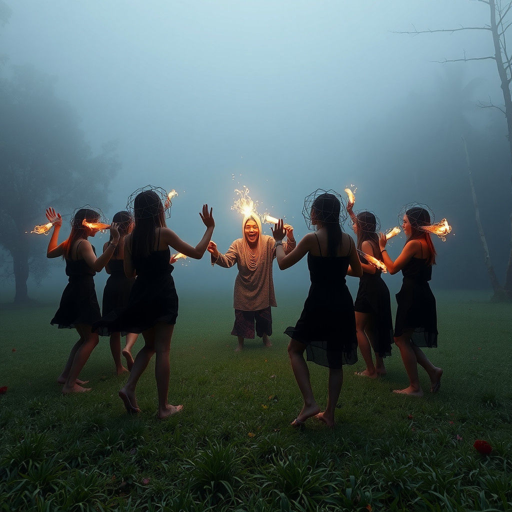 Kuda Lumping Dancers Possessed in Tropical Forest