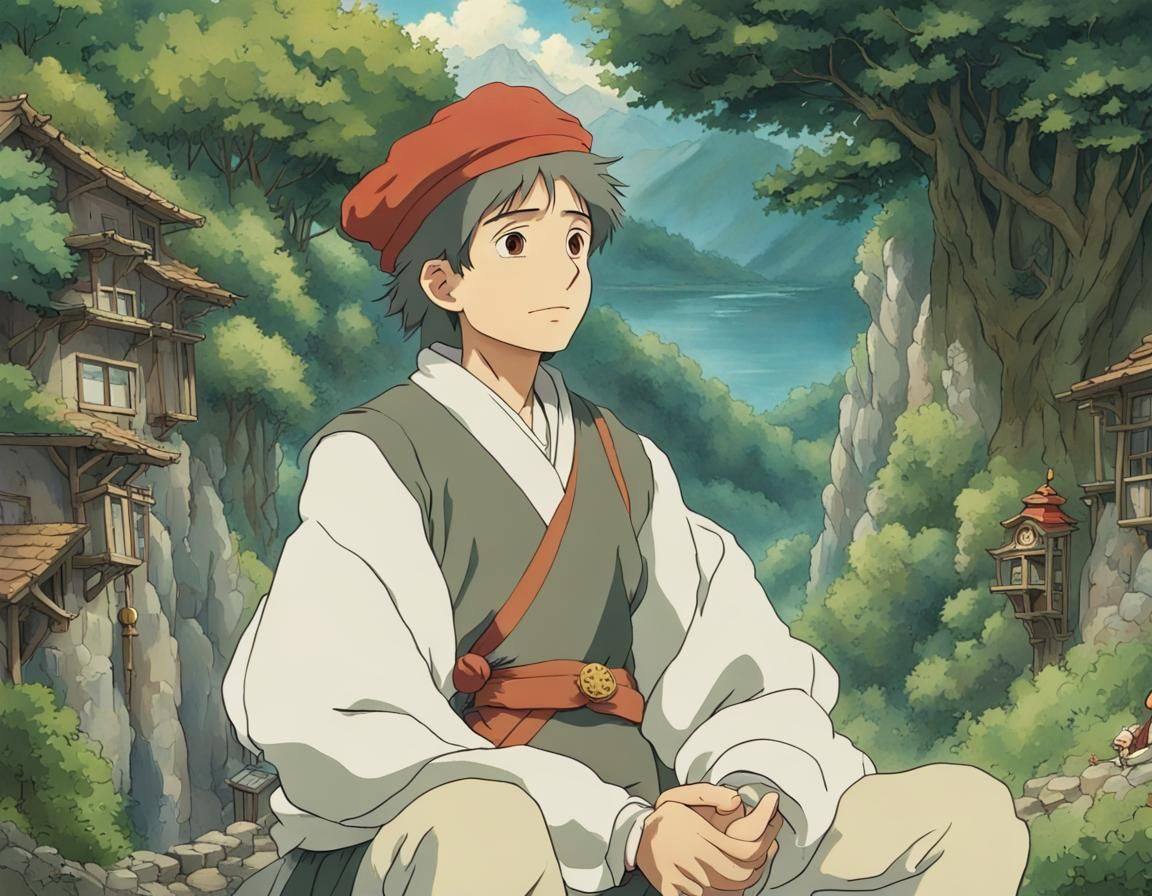 Fantasy Noble Portrait in Ghibli Anime Style