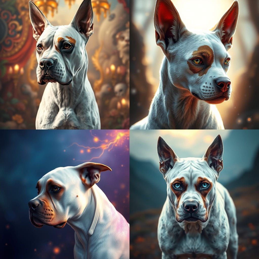 Ethereal White Feline with Pointy Ears and Brown Accents