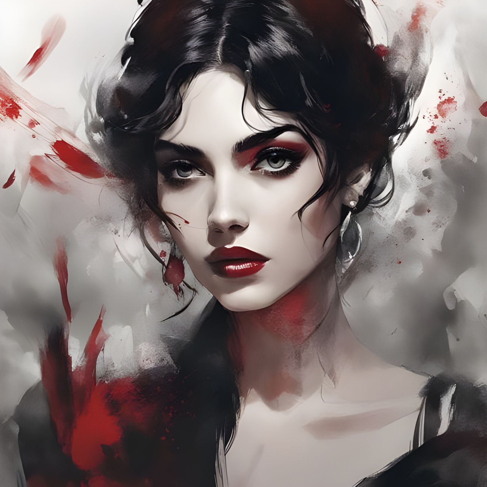 Detailed Portrait of a Sad, Beautiful Italian Woman