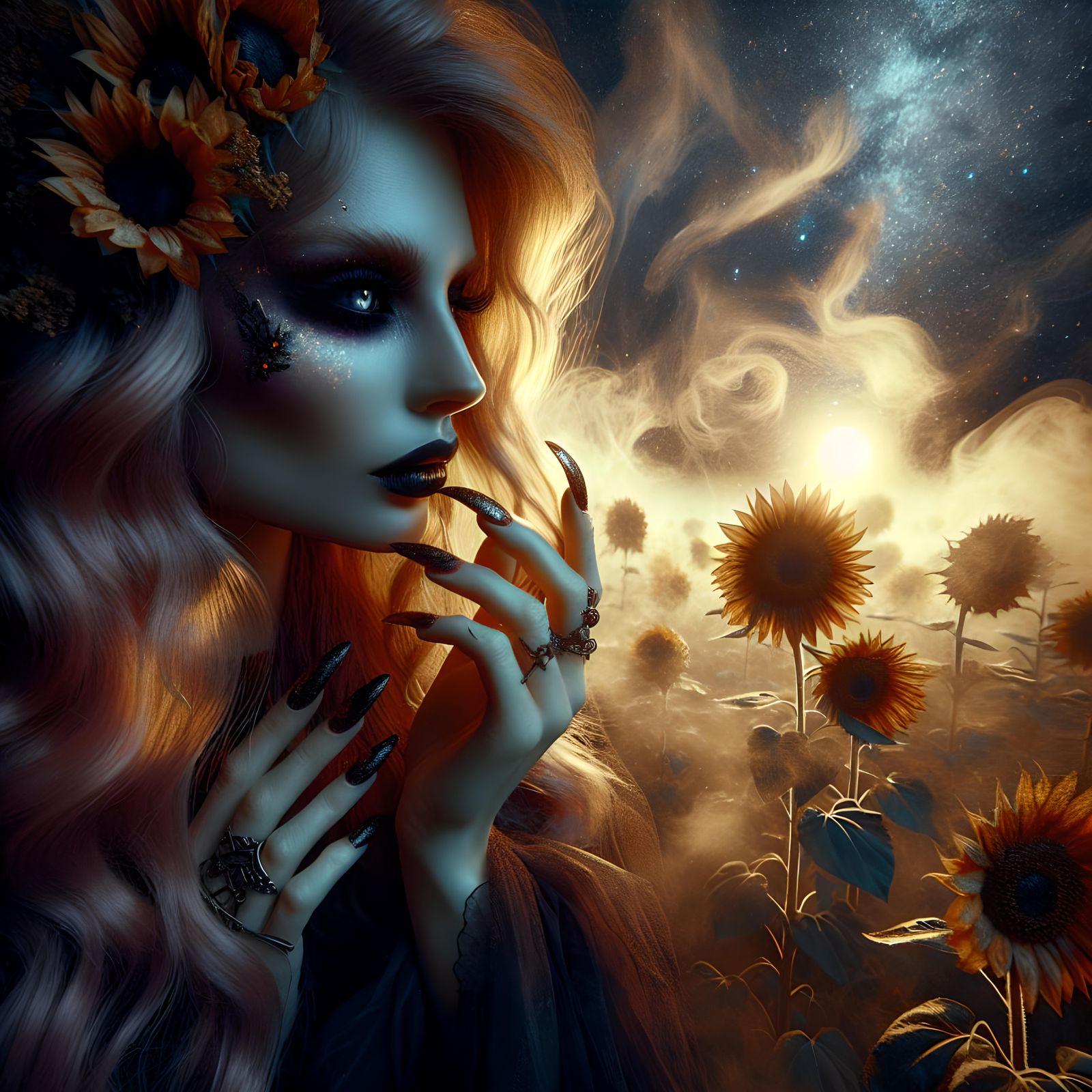 Midnight Sunflowers