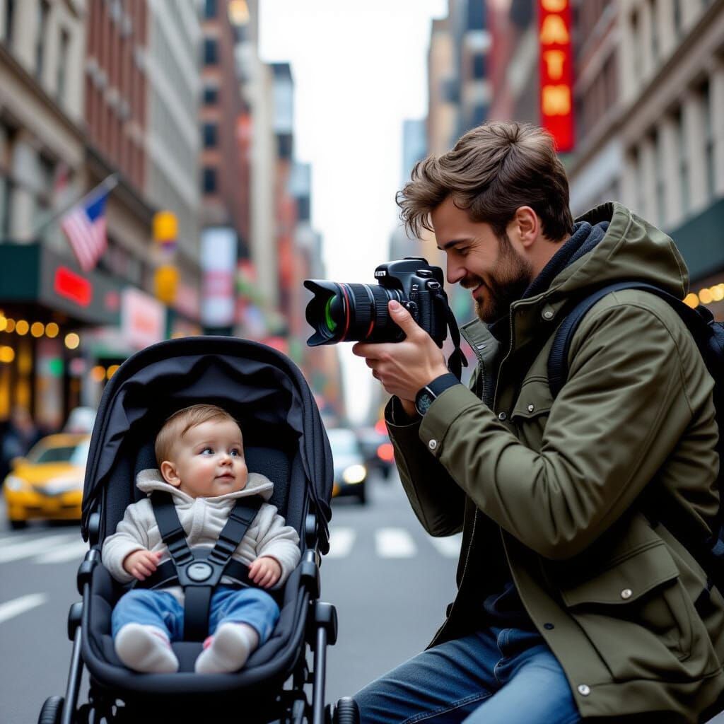 Hyperrealistic Man Captures Baby Photo in New York City