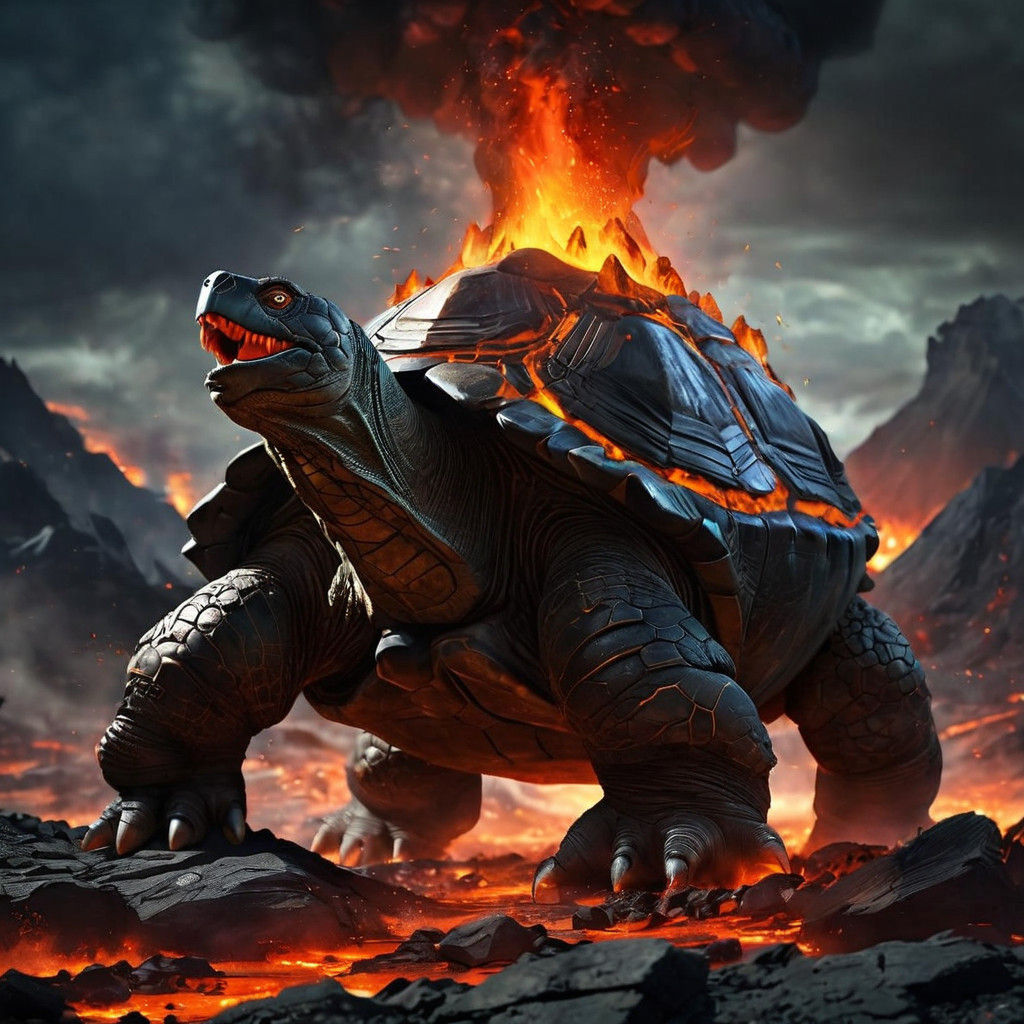 Demonic Molten Tortoise on Apocalyptic Plateau