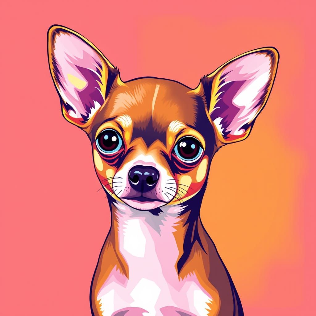 Pop Art Chihuahua in Warhol Style