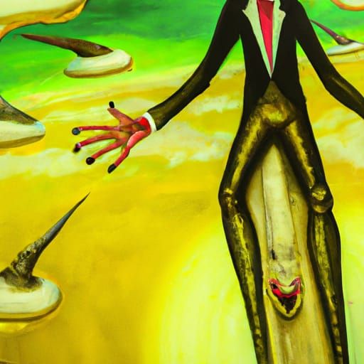 Elegua in Surrealist Melting Oil Painting