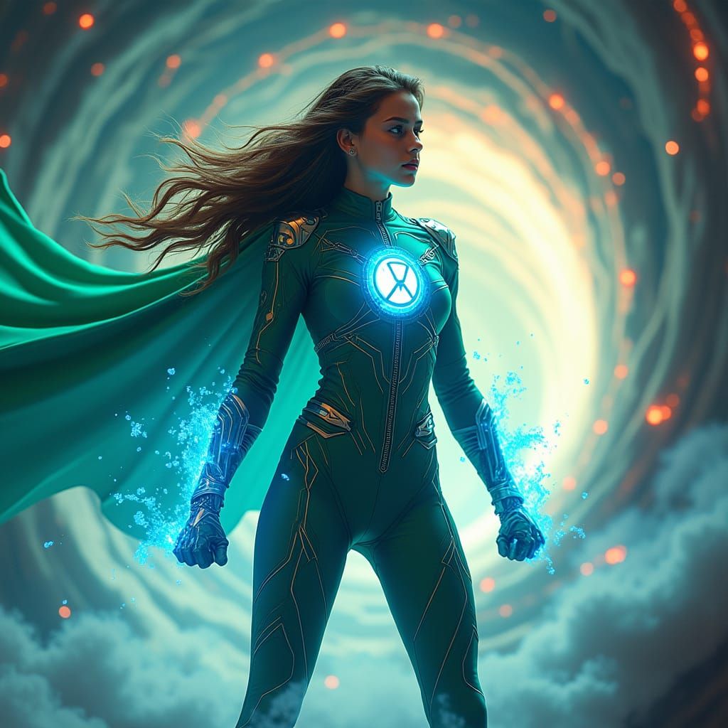 Heroine Controls Time in High-Tech Cyberpunk Suit