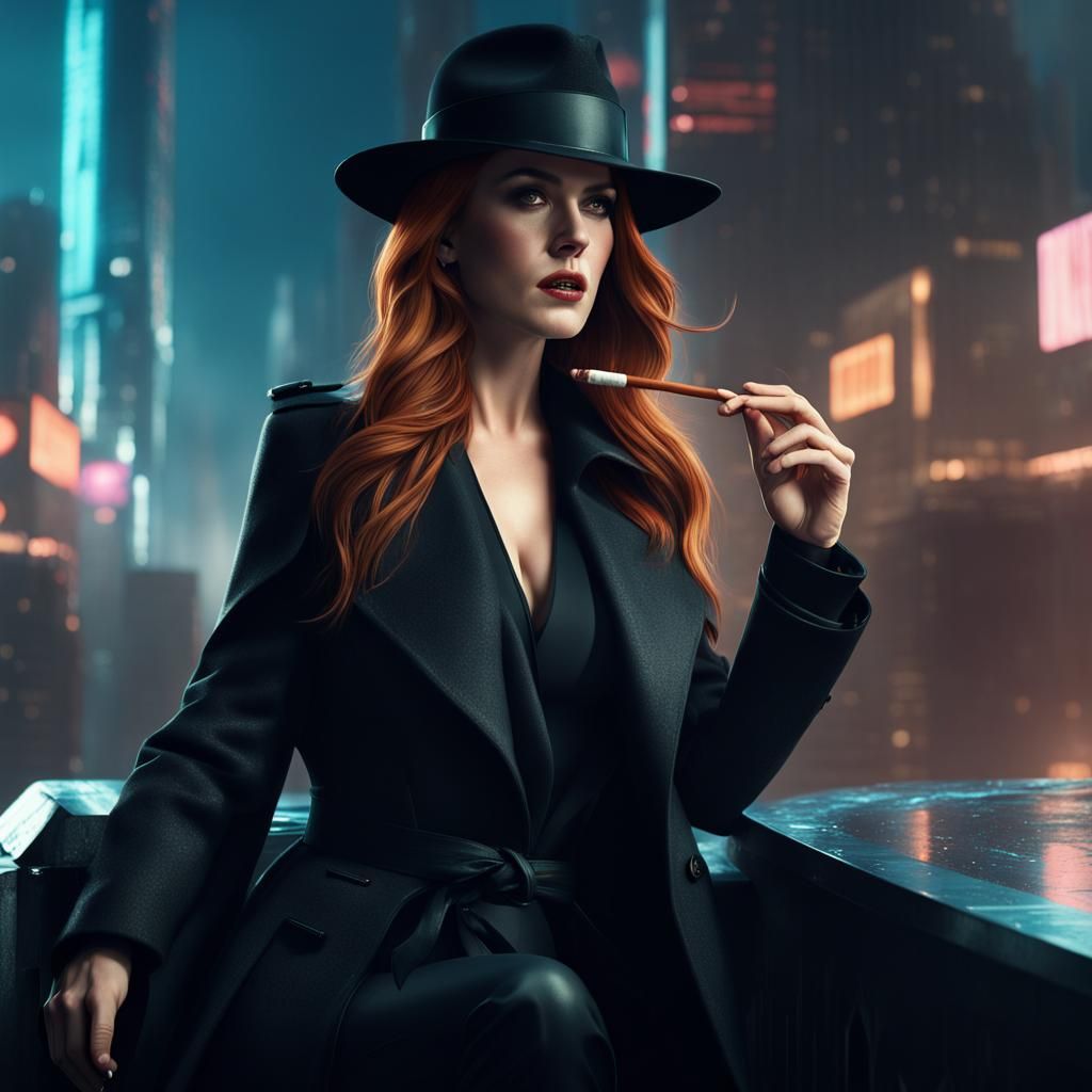 Isla Fisher as Cyberpunk Special Agent in 2245