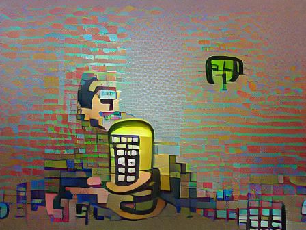 Telemarketer pixel art pop art polished