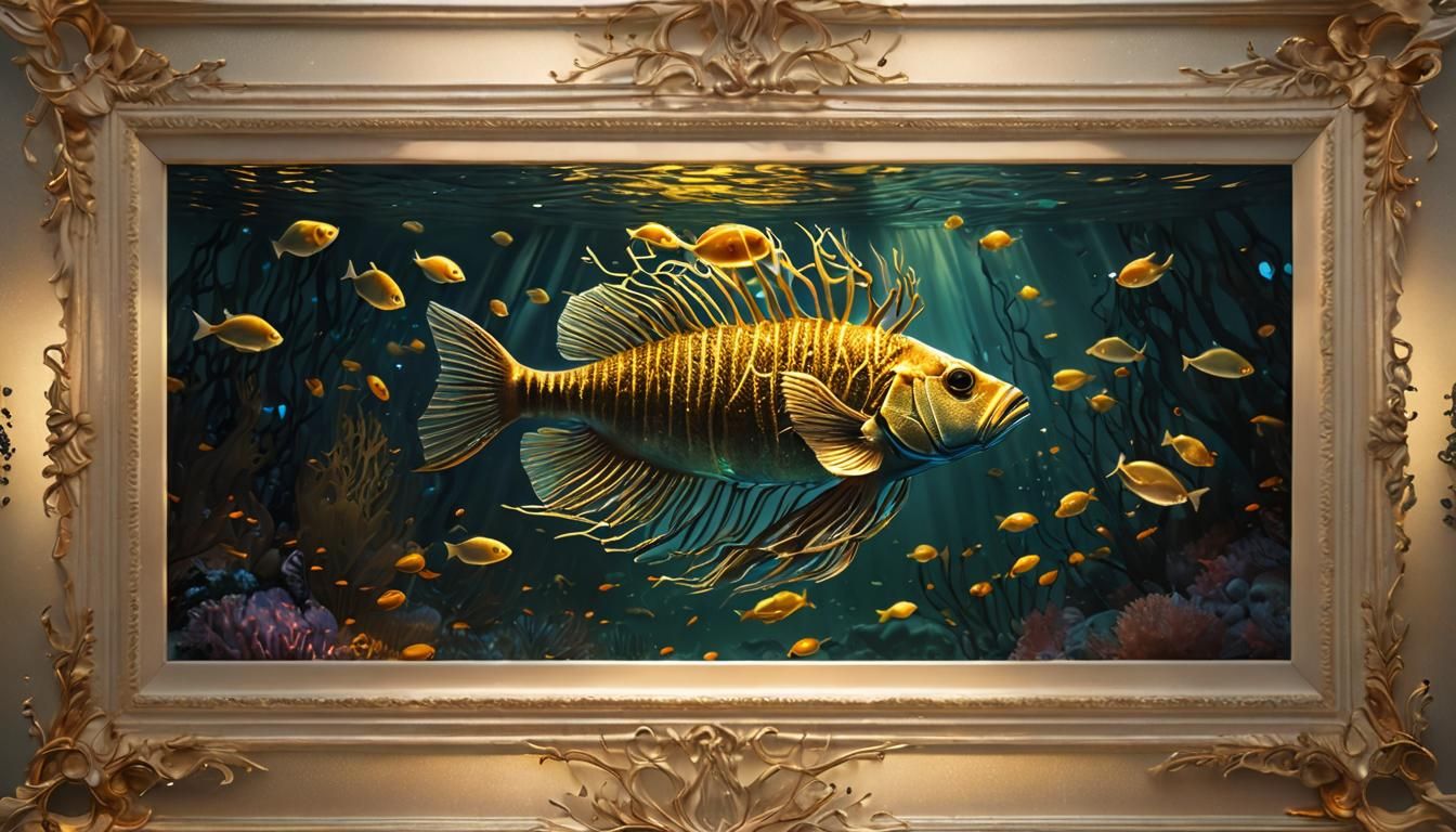 Framed picture of an aquarium