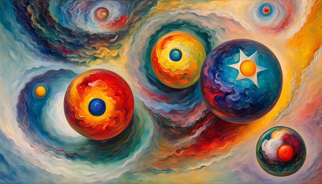 Oblate Stars in Vivid Impasto Oil Painting