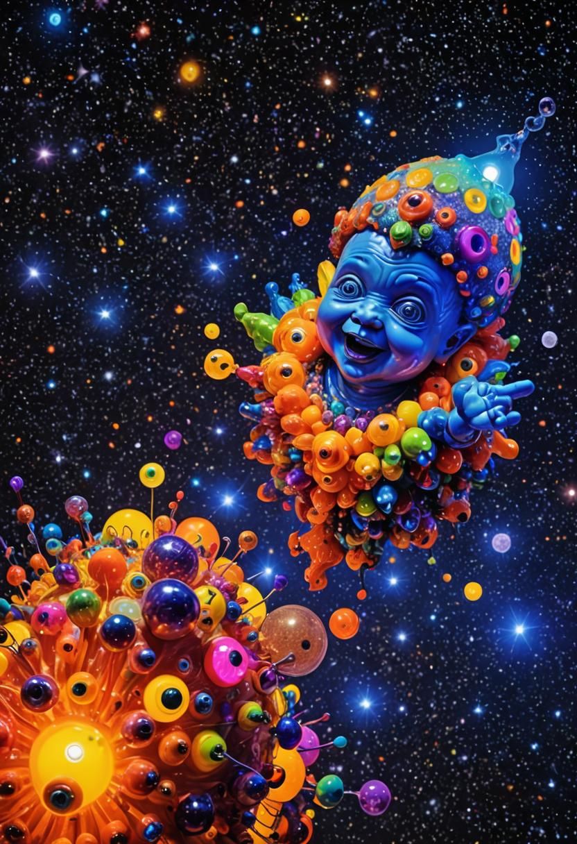 Psychedelic Mandelbulb Fractal Toys with Eyes