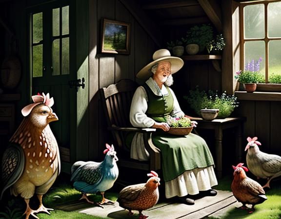 Hobbit in Garden: Whimsical Watercolor Illustration