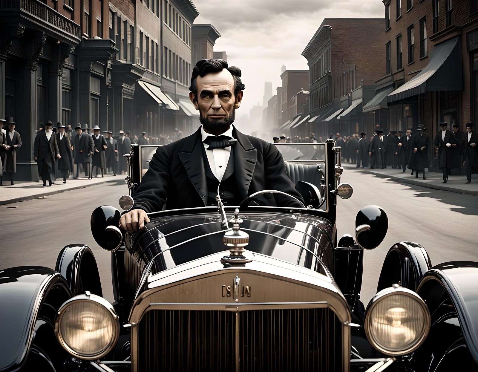 Abraham Lincoln Driving a Lincoln Thru Lincoln, Nebraska