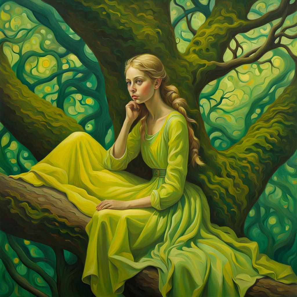 Girl in Tree: Oil Painting with Arsenic Palette