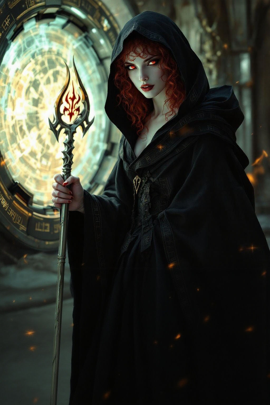 Vampiress Emerges From Magic Portal: Hyperdetailed Concept A...