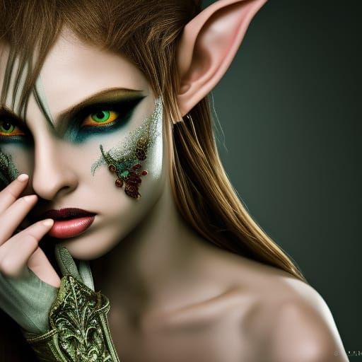 Forest Elf Assassin: Hyperdetailed Fashion Photoshoot