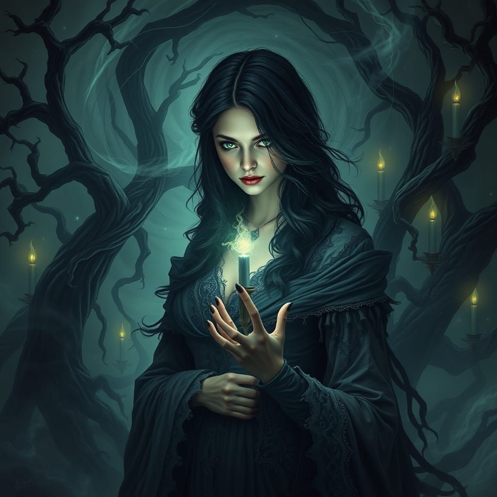 Ethereal Gothic Goddess Unleashes Dark Mysticism