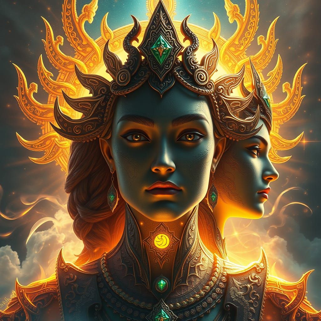 Divine Beings in Triadic Color Scheme