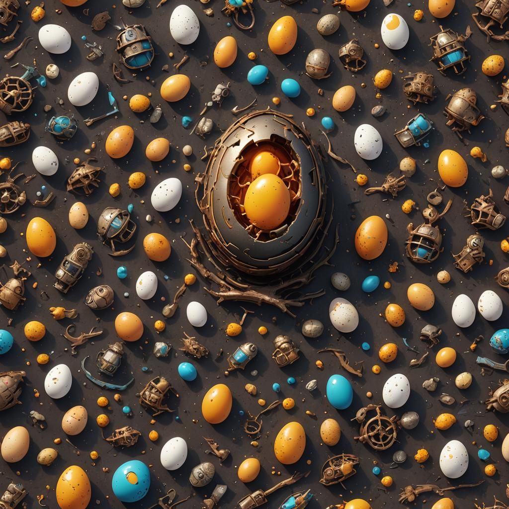 Egg Man Logo: Detailed Matte Painting