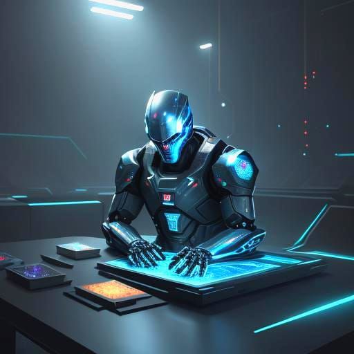 Robot Learns Games: Futuristic Sci-Fi Render