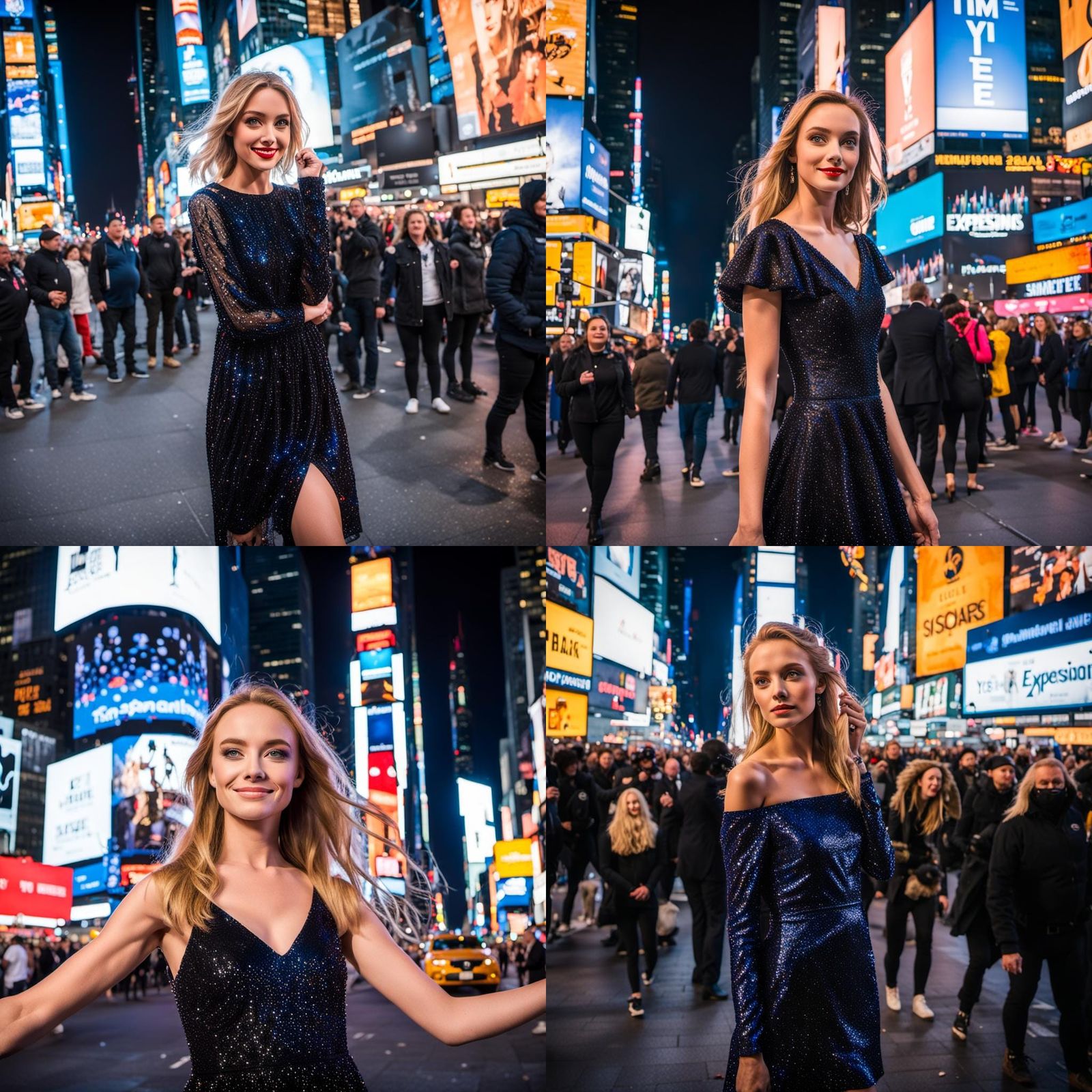 Sisters in Times Square: Professional Hyperrealistic Photogr...