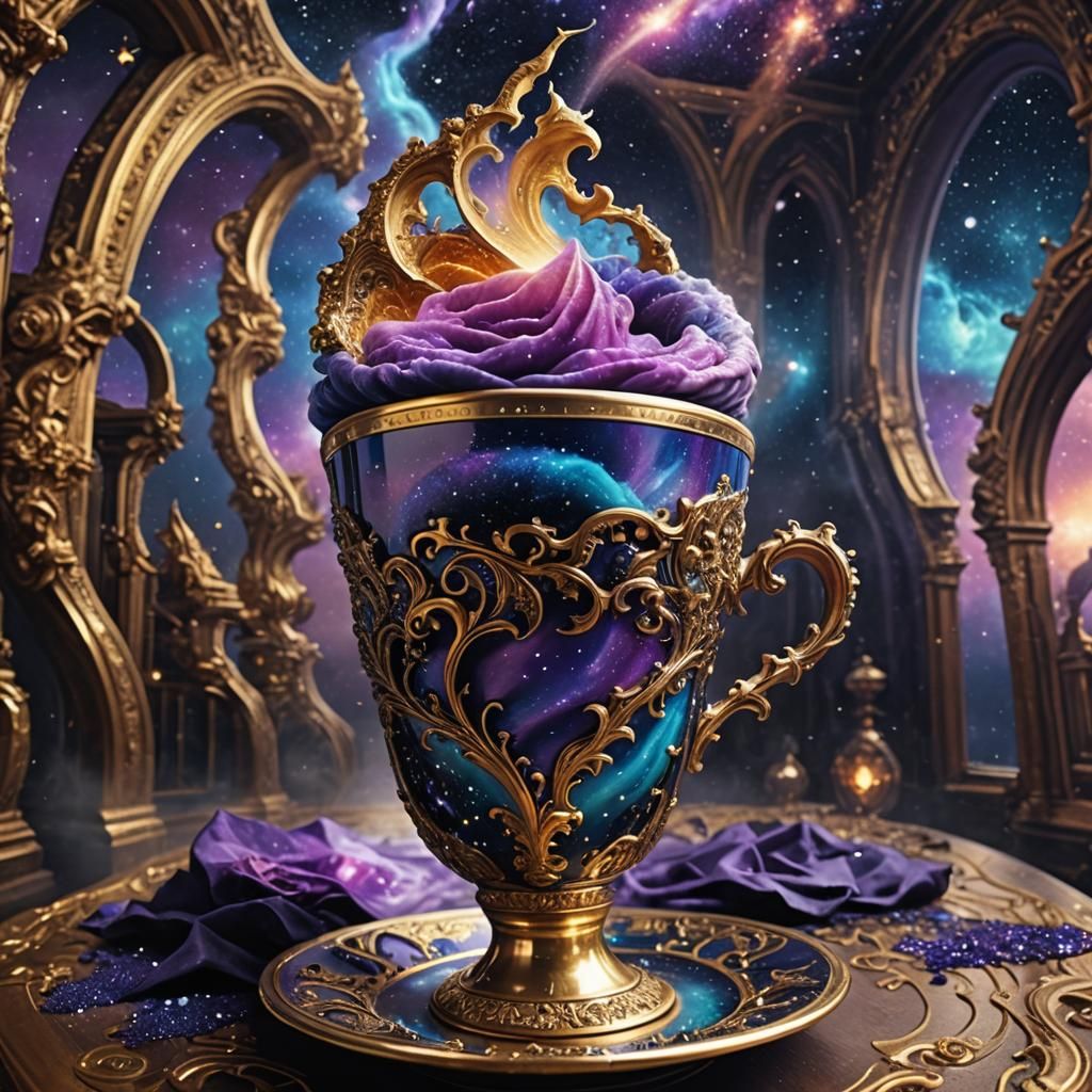 Cosmic Tornado Universe in Gothic Interior