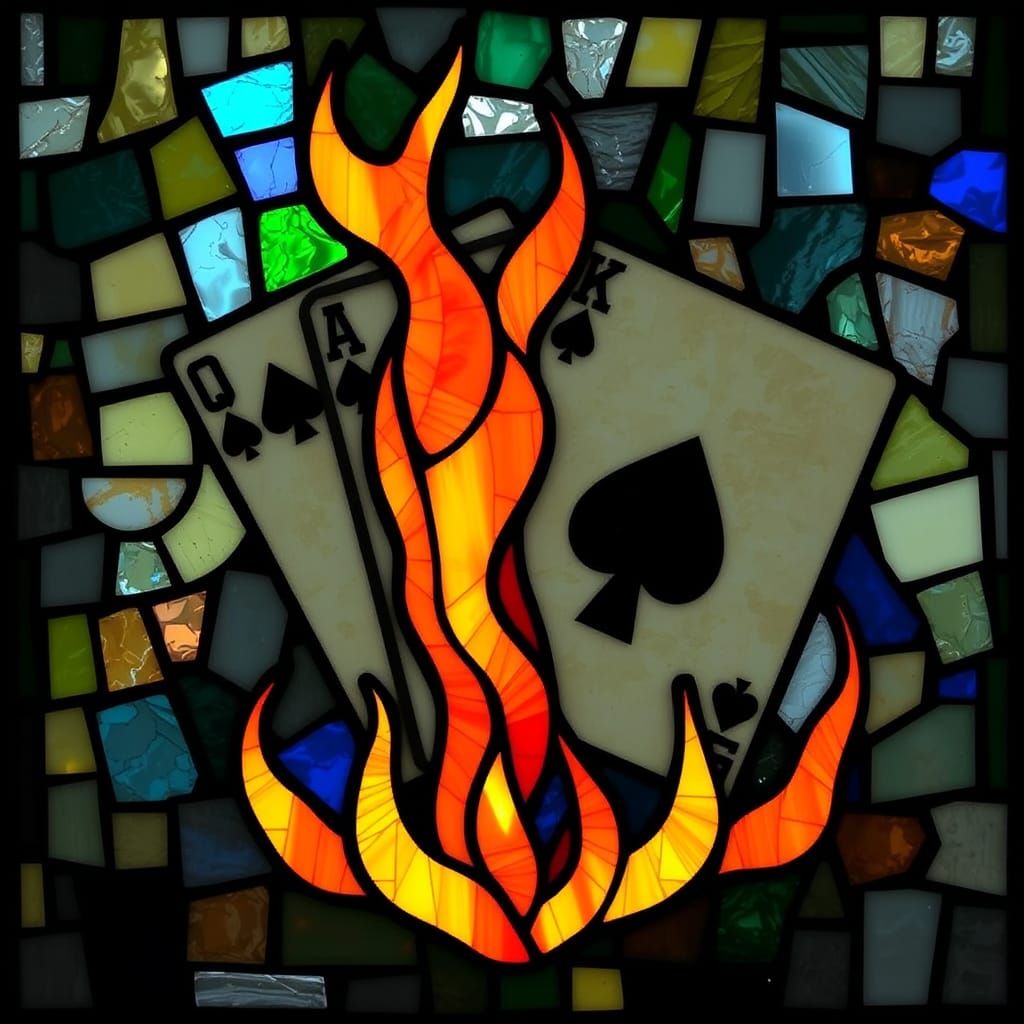 Fiery Stained Glass Mosaic Card Deck