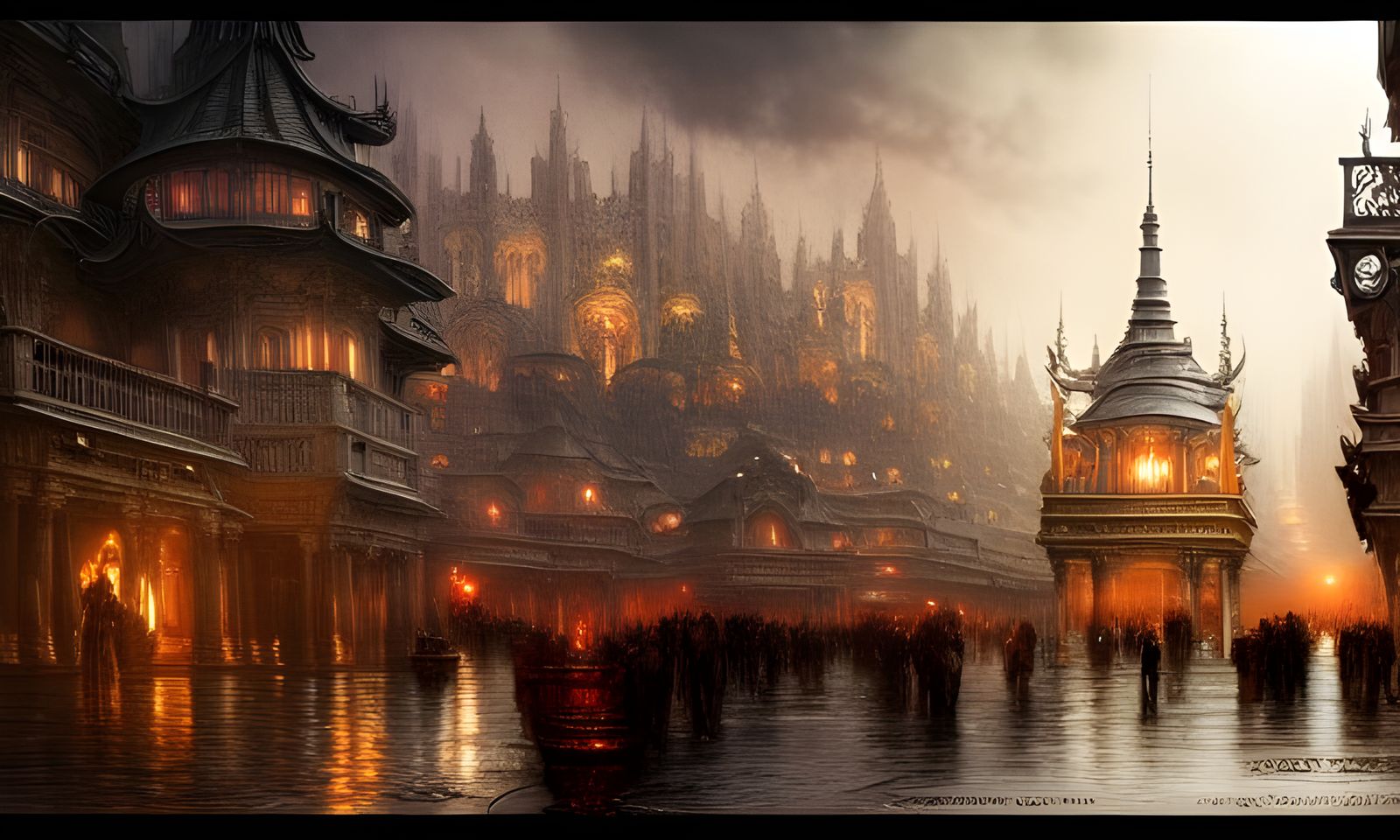 Magical Temple District with Rococo Architecture