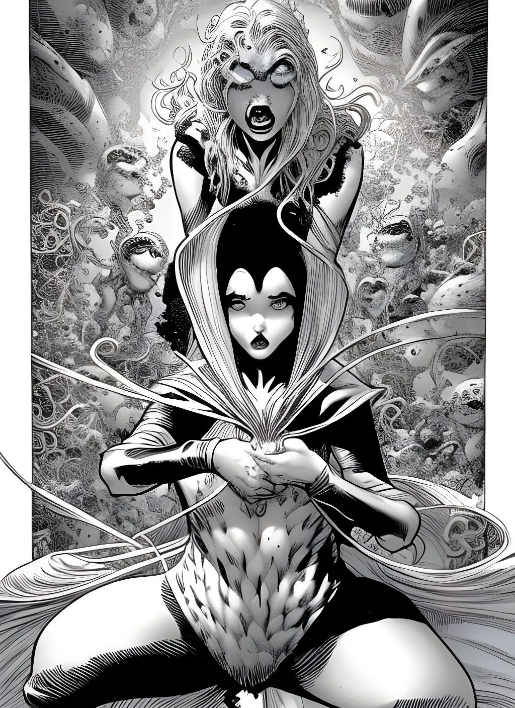 Dynamic Comic Book Panel Illustration