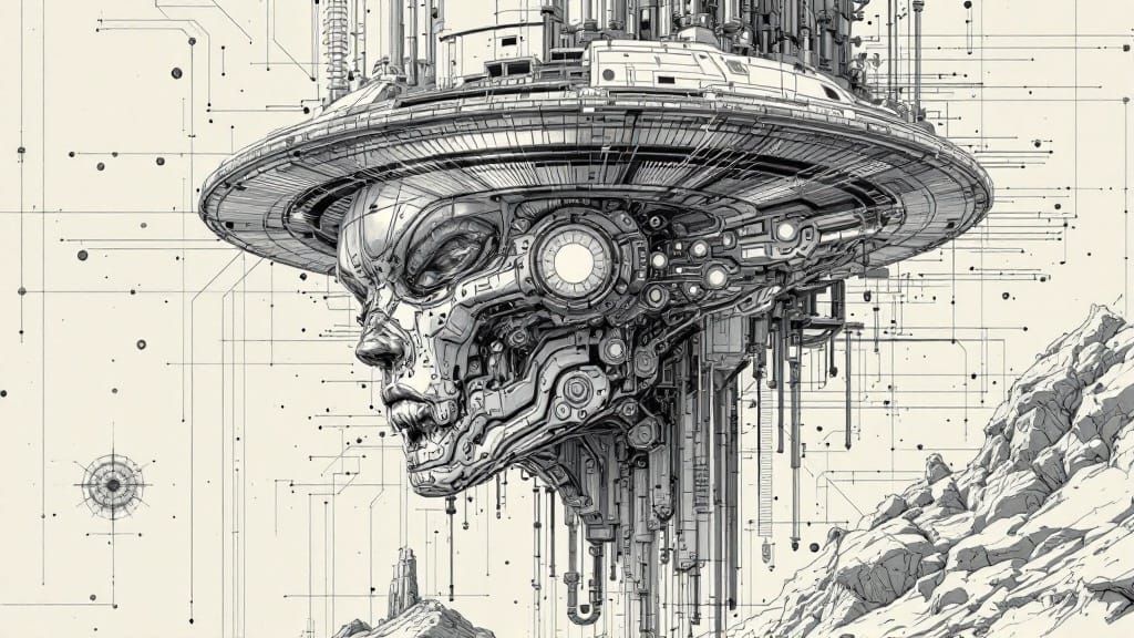 UFO Comic Book Cover Art Design