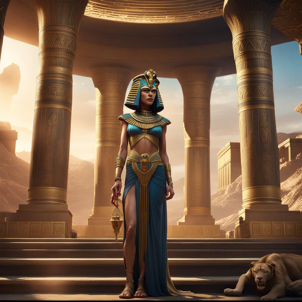 Detailed Matte Painting of Ancient Cleopatra