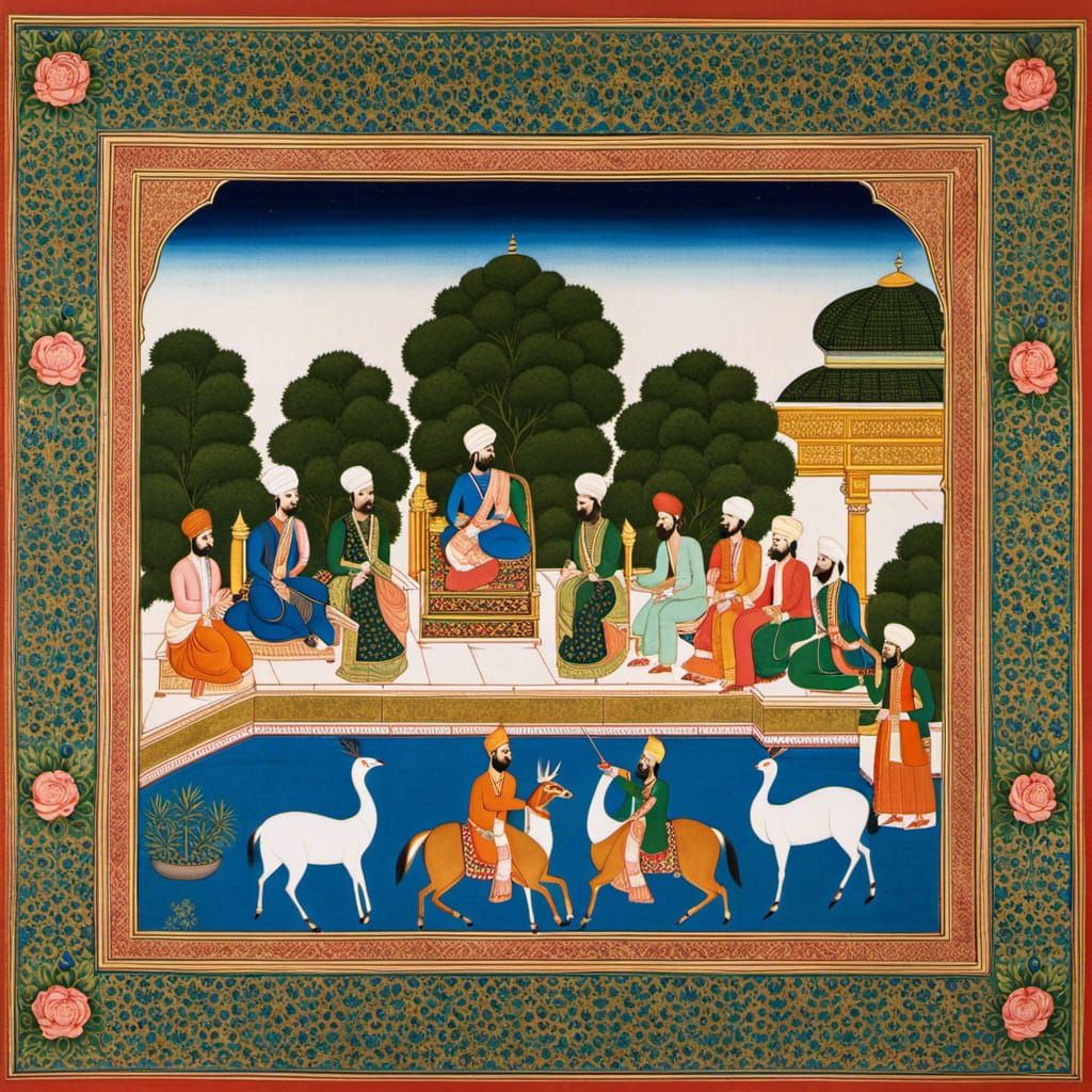Mughal Prince Holds Court in Opulent Palace