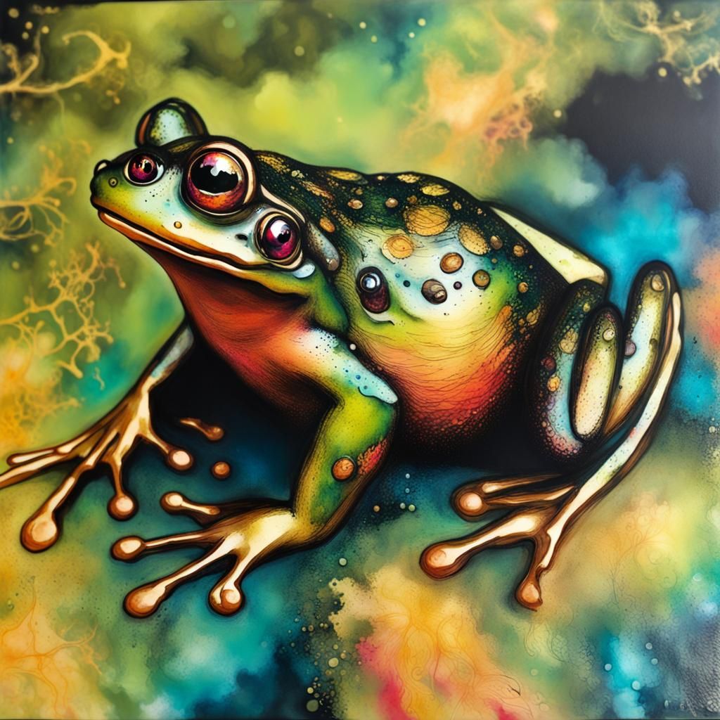 Magical Frog with Gold Embellishments