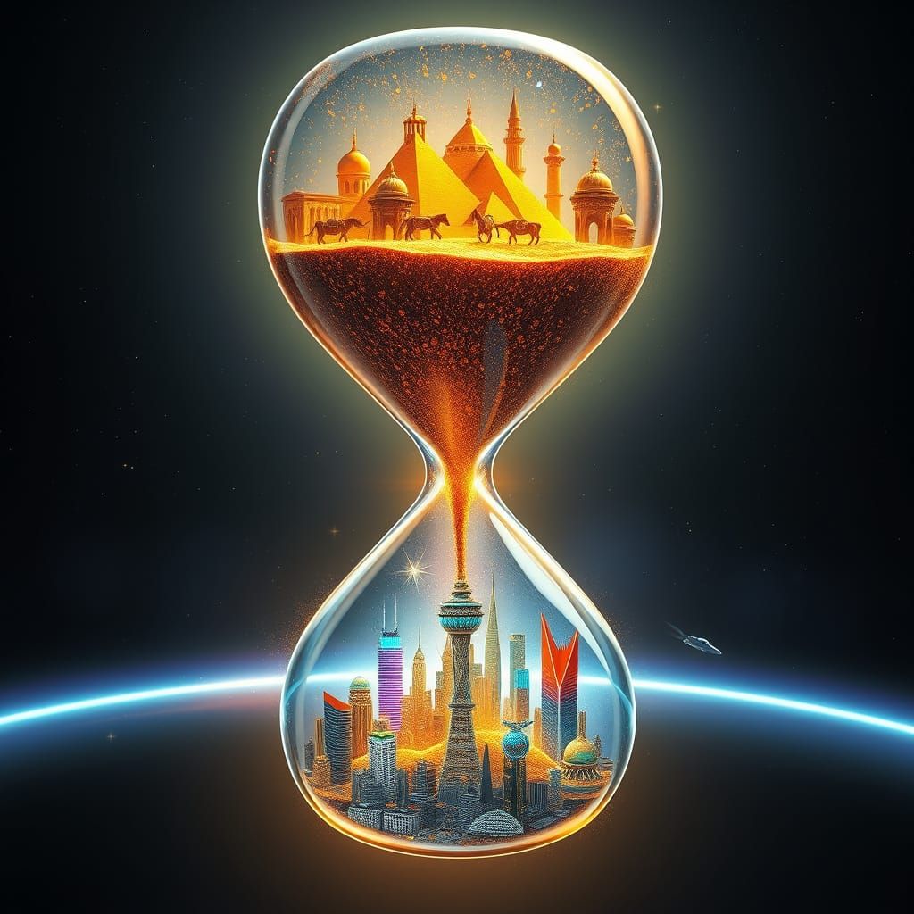 Crystal Hourglass in Space: Past & Future