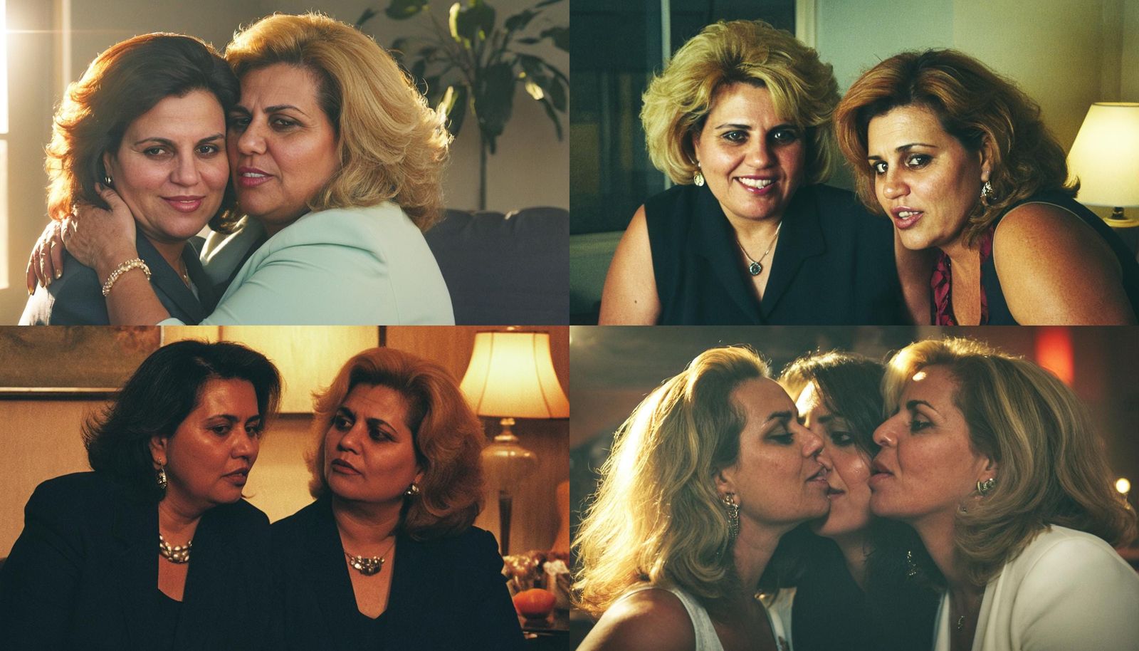 Two Women in Business Attire Kissing