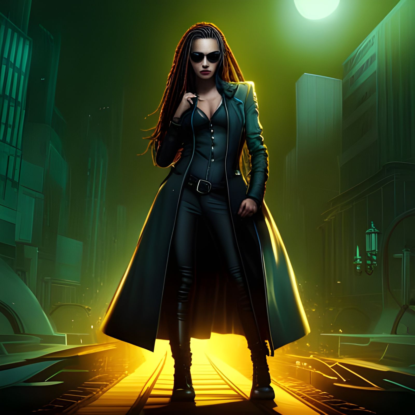 Cyberpunk Girl with Dreadlocks in Detailed Digital Art