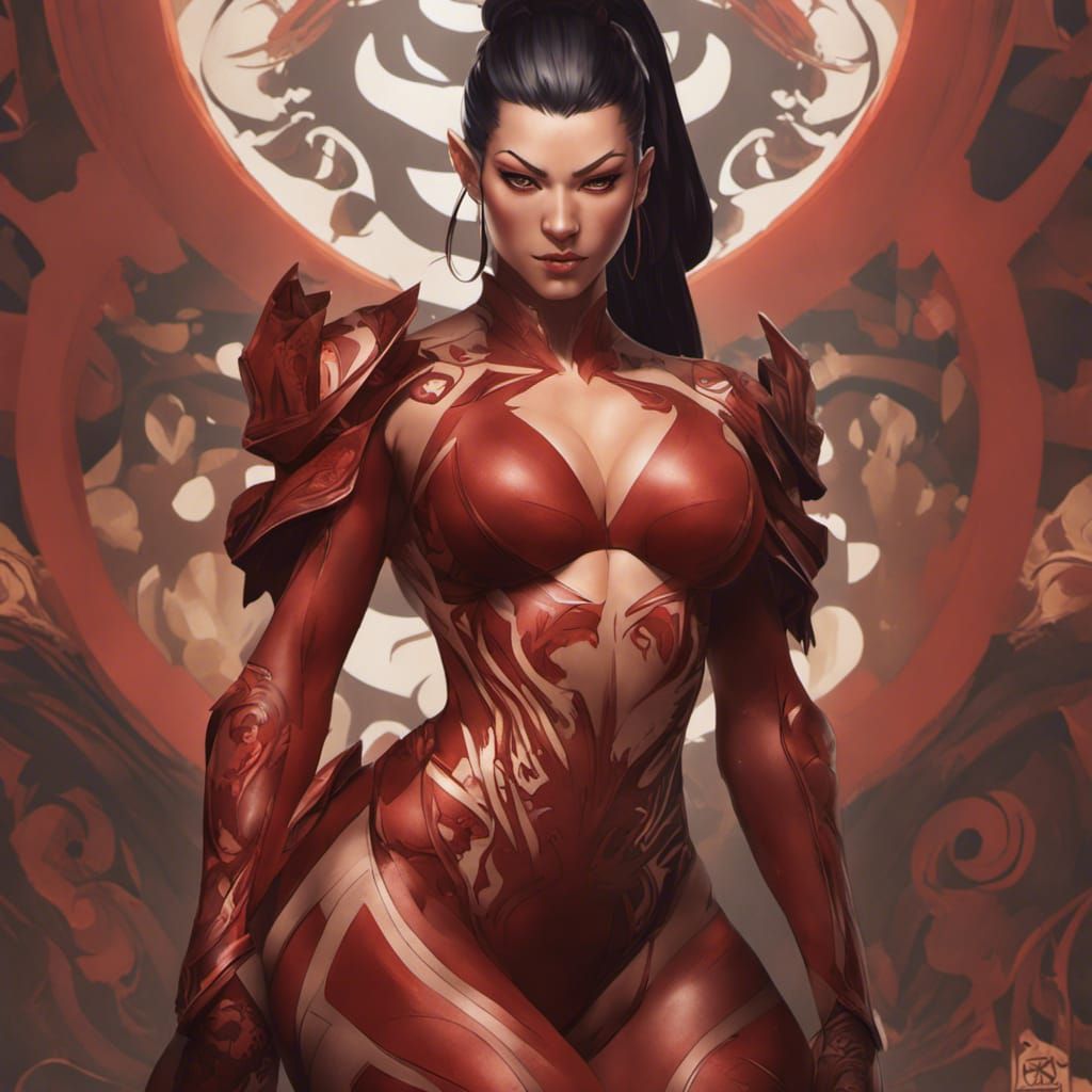 Detailed Render of a Muscular Woman in Bodysuit