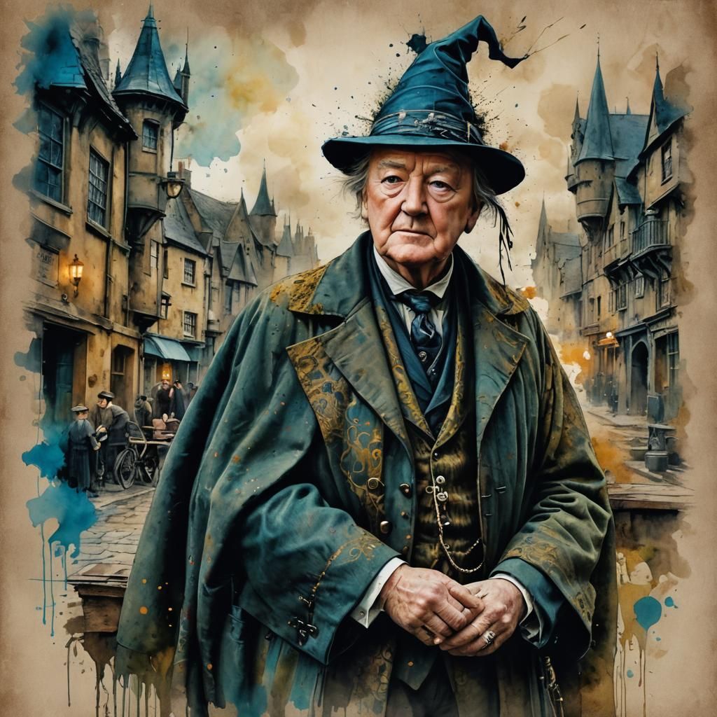 Cornelius Fudge, Minister of Magic, Watercolor Sketch