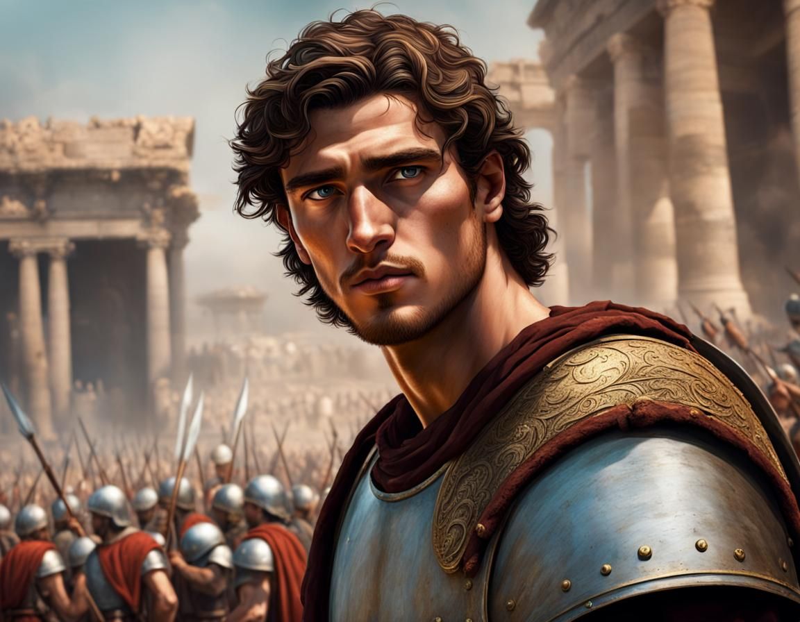 Young Roman General on the Battlefield
