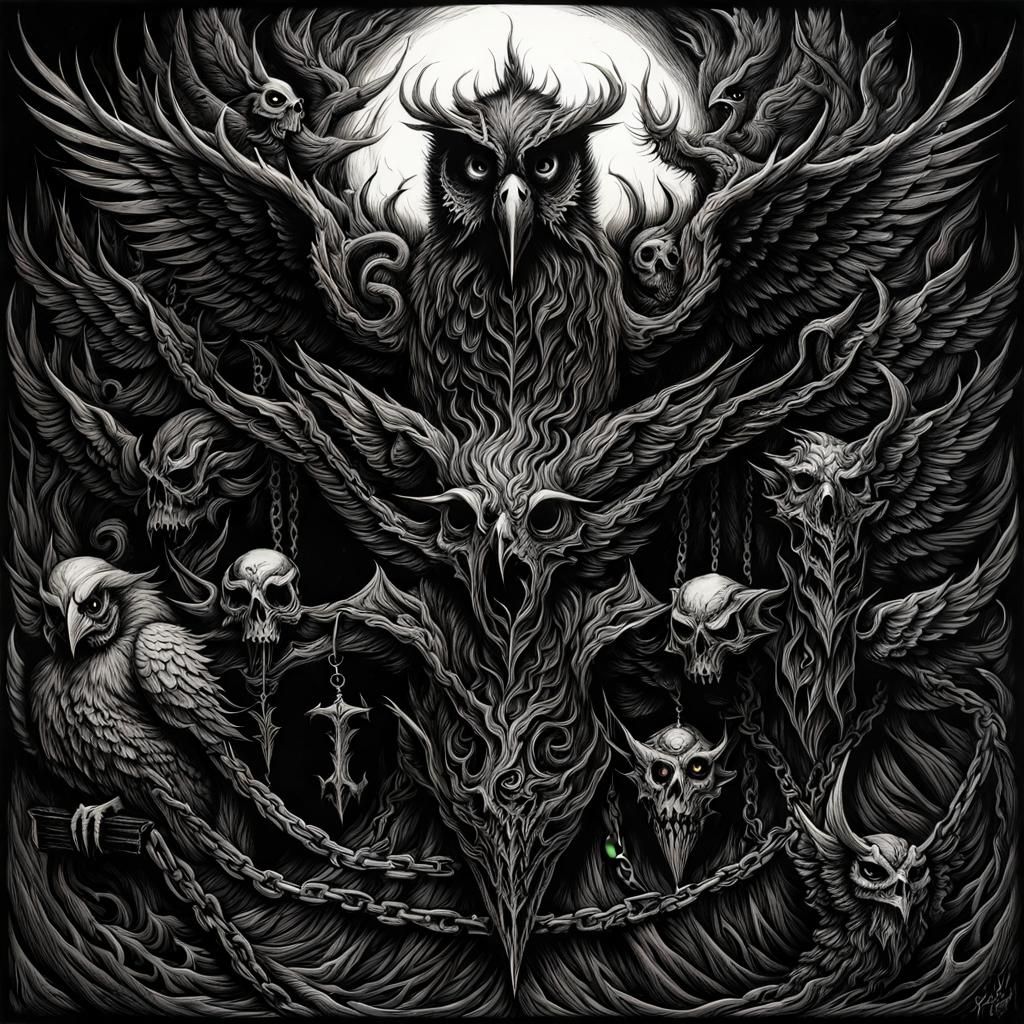 Evil Owl: A Dark Fantasy Surreal Masterpiece