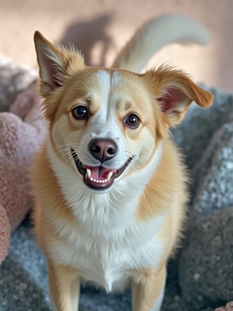 Whimsical Watercolor Dog Portrait in Storybook Style