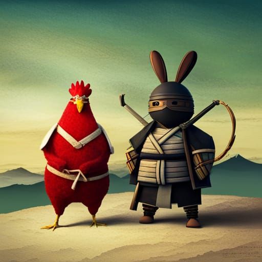 Samurai Rabbit and Ninja Chicken