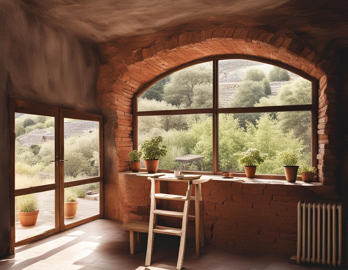 Spanish-Style Bedroom with Brick Dome
