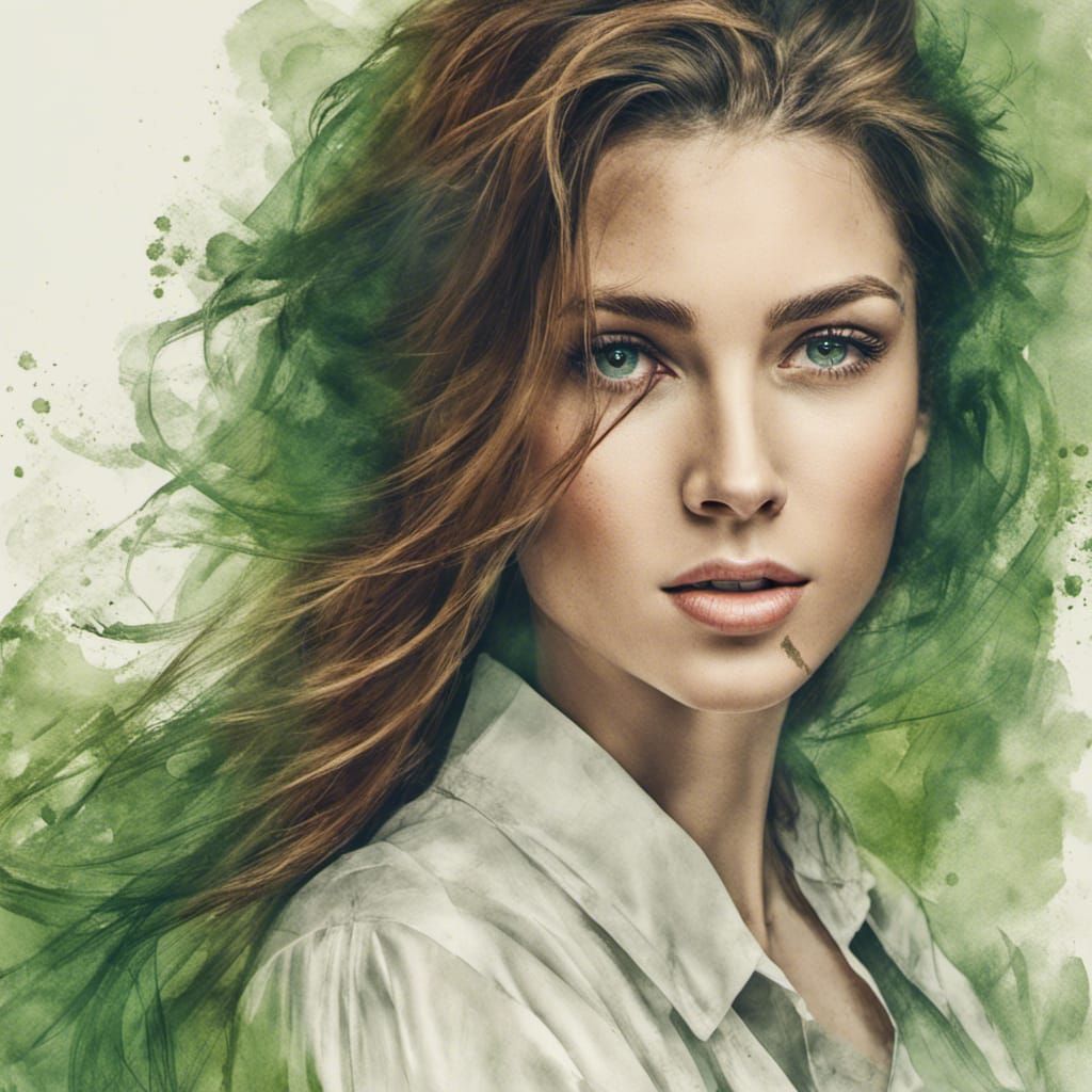 Woman in Green Suit Portrait